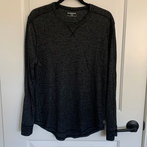 Men’s Express Waffle Knit Crew Neck Long Sleeve Charcoal Grey